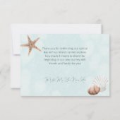 Carte De Remerciements Mariage Aqua Ocean & Shells (Dos)