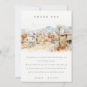 Carte De Remerciements Mariage aquarelle paysage de Tucson, Arizona