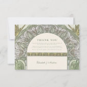 Carte De Remerciements Mariage Art Nouveau d'Olive (Devant)
