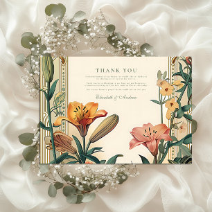 Carte De Remerciements Mariage Art Nouveau Lily – Conception de cadre flo