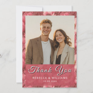 Carte De Remerciements Mariage au bord du lac sur le thème des anémones r