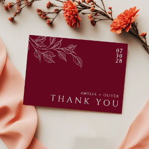 Carte De Remerciements Mariage au Jardin Botanique Élégant de Bourgogne