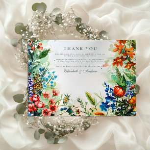 Carte De Remerciements Mariage au Jardin Botanique Lumineux