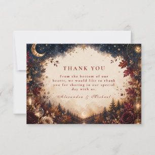 Carte De Remerciements Mariage Automnal Céleste Fantaisiste