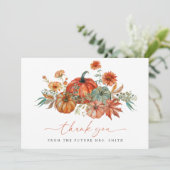 Carte De Remerciements Mariage Automnal de Citrouille (Debout devant)