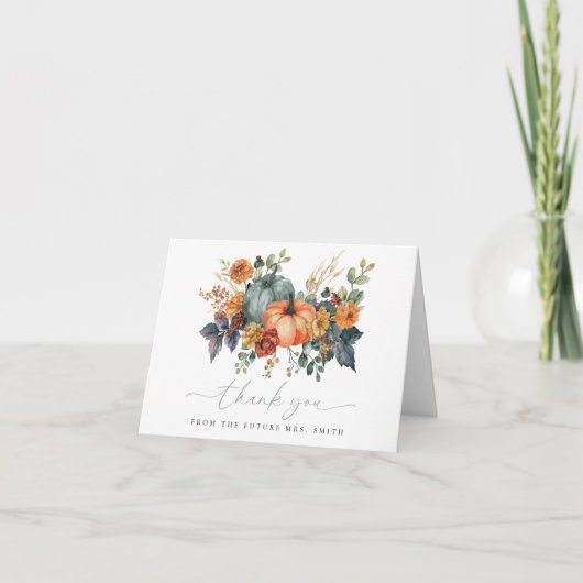 Carte De Remerciements Mariage Automnal de Citrouilles (Devant)