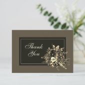 Carte De Remerciements Mariage Automnal Élégant et Rustique avec Fleurs S (Debout devant)