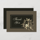 Carte De Remerciements Mariage Automnal Élégant et Rustique avec Fleurs S (Devant / Derrière)