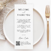 Carte de remerciements mariage avec code Qr,