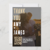 Carte de remerciements mariage avec code QR et pho (Devant)