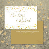 Carte De Remerciements Mariage avec écriture caractéristique de confettis