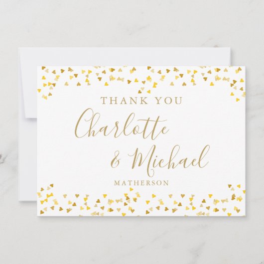 Carte De Remerciements Mariage avec écriture caractéristique de confettis (Devant)