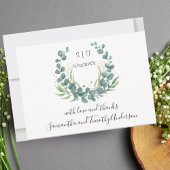 Carte De Remerciements Mariage avec monogramme personnalisé Eucalyptus Sc