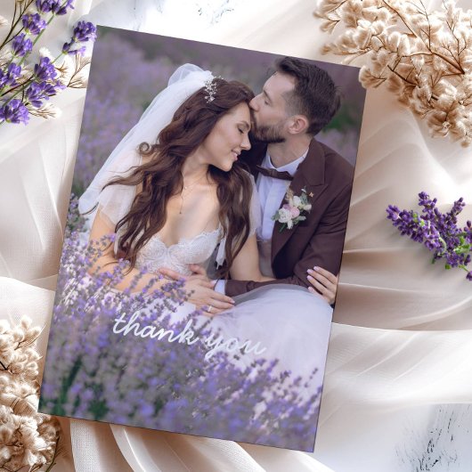 Carte de remerciements mariage avec photo