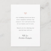 carte de remerciements mariage avec photo, coeur m (Dos)