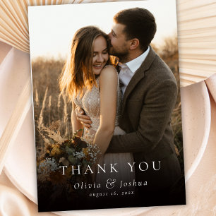 Carte De Remerciements Mariage avec superposition de photo et typographie