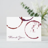 Carte De Remerciements Mariage avec Tache de Vin Rouge Foncé Rustique (Debout devant)