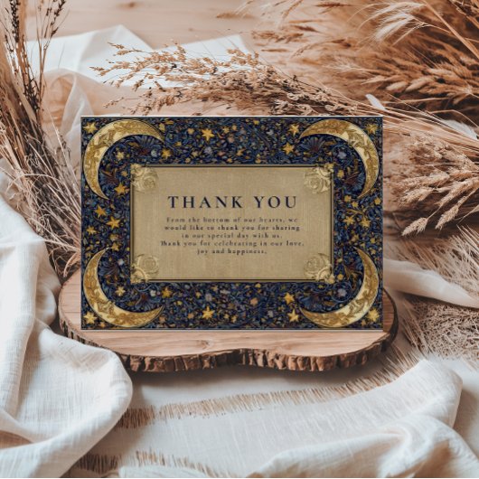 Carte De Remerciements Mariage baroque céleste de minuit