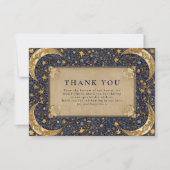 Carte De Remerciements Mariage baroque céleste de minuit (Devant)