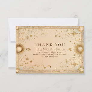 Carte De Remerciements Mariage Baroque Céleste Doré