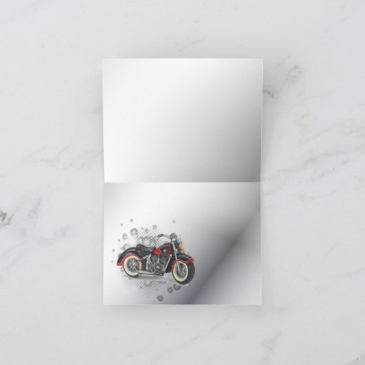 Carte De Remerciements Mariage biker grunge rustique (Intérieur)