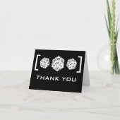 Carte de remerciements Mariage Black D20 Dice Game (Devant)