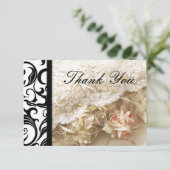 Carte de remerciements Mariage Black Swirl (Debout devant)