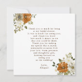 Carte De Remerciements Mariage Blanc Citrouille Automne (Dos)