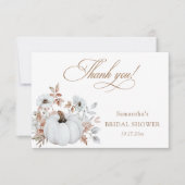 Carte De Remerciements Mariage Blanc de Citrouille d'Automne (Devant)