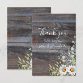 Carte De Remerciements Mariage blanc de marguerite (Devant / Derrière)