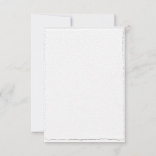 Carte De Remerciements Mariage blanc en papier détaché à la main simple (Devant)