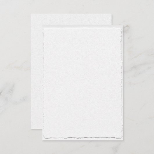 Carte De Remerciements Mariage blanc en papier détaché à la main simple (Devant / Derrière)