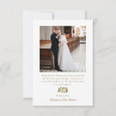 Carte De Remerciements mariage blanc floral (Dos)