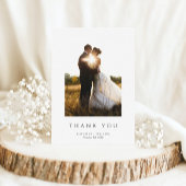 Carte De Remerciements Mariage blanc simple et élégant