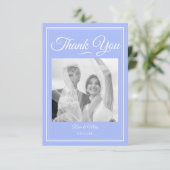 Carte de remerciements Mariage bleu (Debout devant)