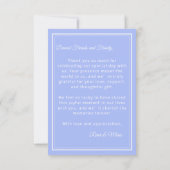 Carte de remerciements Mariage bleu (Dos)