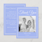 Carte de remerciements Mariage bleu (Devant / Derrière)
