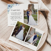 Carte de remerciements Mariage bleu