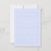 Carte de remerciements Mariage bleu (Dos)