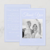 Carte de remerciements Mariage bleu (Devant / Derrière)