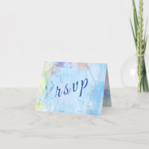 Carte De Remerciements Mariage bleu Abstrait peint