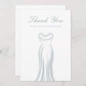 Carte de remerciements Mariage bleu clair (Devant / Derrière)