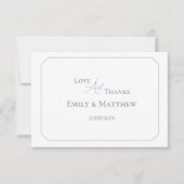 Carte de remerciements Mariage bleu clair avec cod (Devant)