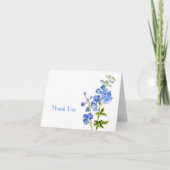 Carte de remerciements mariage bleu Delphinium art (Devant)