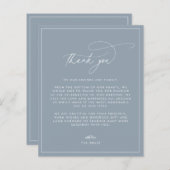 Carte de remerciements Mariage bleu Dusty (Devant / Derrière)