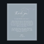 Carte de remerciements Mariage bleu Dusty<br><div class="desc">Ce design romantique et intemporel présente un script moderne associé à un texte audacieux. Veuillez me contacter si vous avez besoin d'aide pour cette conception.</div>