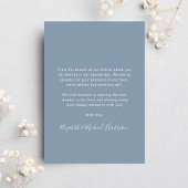 Carte De Remerciements Mariage bleu Dusty