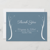 Carte de remerciements Mariage bleu Dusty (Devant)