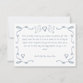 Carte De Remerciements Mariage bleu Dusty dessiné main rétro Whimsical (Dos)