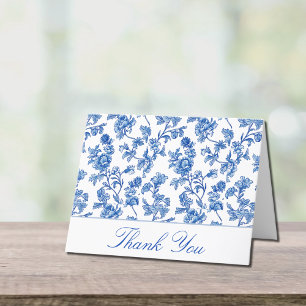 Carte de remerciements Mariage bleu et blanc